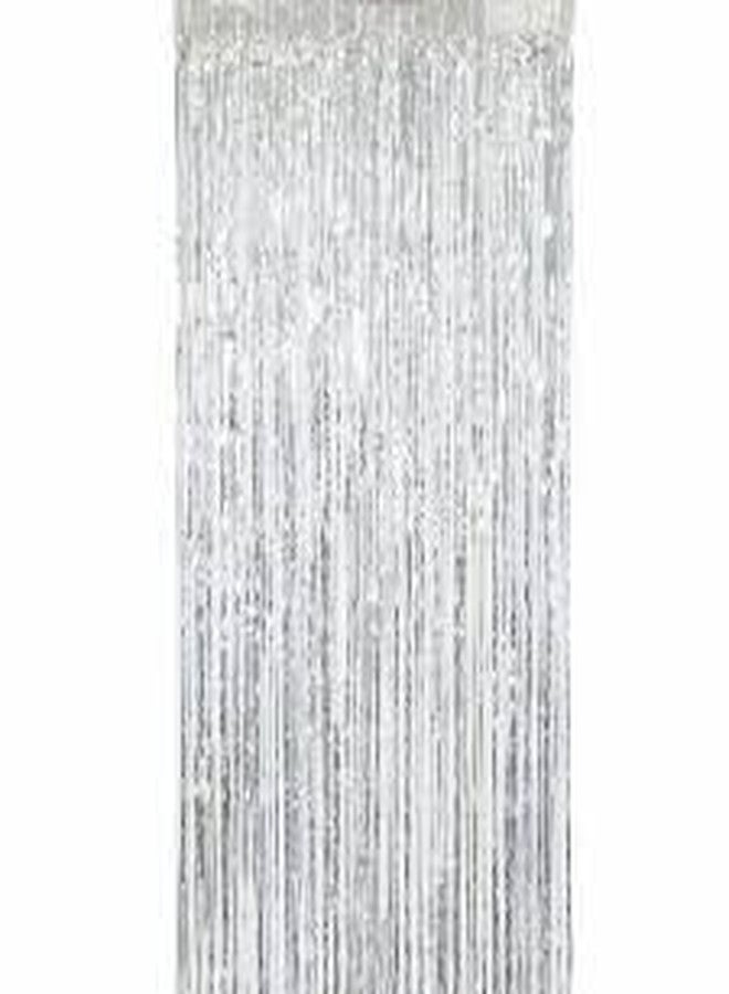SOI Metallic Tinsel Fringe Big Size Curtains for Birthday, Anniversaries, Graduation, Retirement, Baby Shower Decoration (Pack of 2) (Silver Gold) | Fringe Curtains for Decoration - Image 2